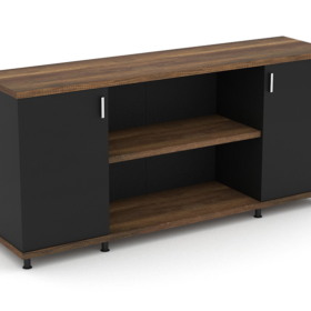 Pack Bureau ALCASAR 13 – mobilier de bureau finition bois et noir au Maroc