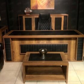 Pack Bureau Sahara avec armoire assortie – bureau en bois élégant pour espace professionnel