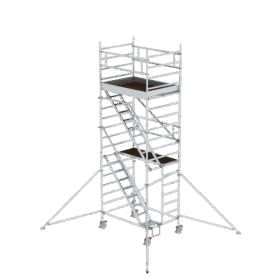 Échafaudage mobile 7 m – structure aluminium et garde-corps