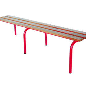 Banc semi métallique Maroc – assise bois stratifié et piètement acier époxy