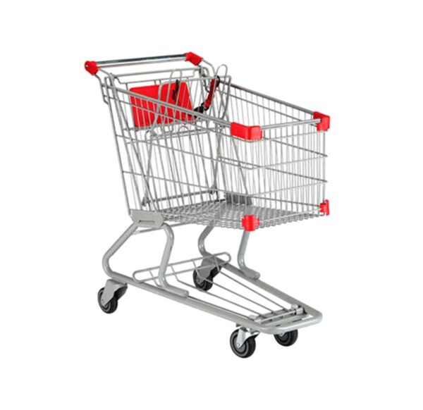 Chariot supermarché Maroc chrome et plastique