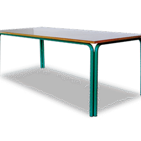 Table jumelée rectangulaire en acier époxy – mobilier scolaire Maroc