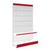 Gondole perforée acier époxy hauteur 221 cm avec crochets modulables sur fond perforé
